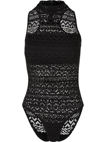Urban Classics Urban Classics Damen Ladies Crochet Jersey Turtleneck Body in black