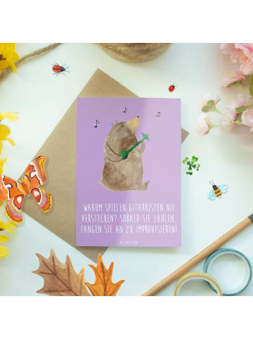 Mr. & Mrs. Panda Beileidskarte Gitarre Improvisation mit Spruch in Lavendeltraum