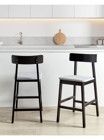 Beliani 2-tlg Barhocker ISANTI in Schwarz/Grau