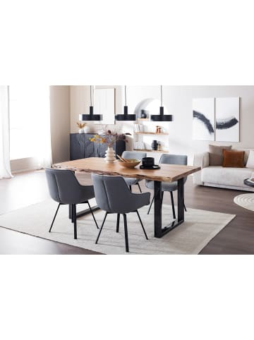 home24 Armlehnenstuhl RAKOA 2er-Set in Grau