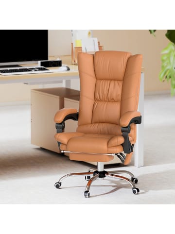 Vinsetto Massage-Bürostuhl-64L x 70B x 110-118H cm-Braun