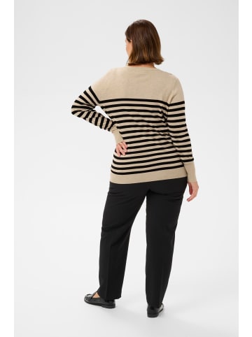 KAFFE curve Strickpullover KClizzy Regular fit in Feather G. M/Black Half Stripe