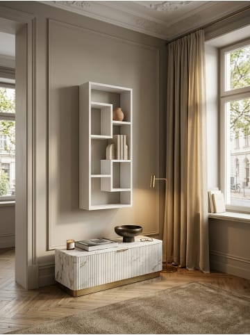 KADIMA DESIGN Wandregal: Modernes Design, vielseitige Verwendung, Spanplattenmaterial in Weiß