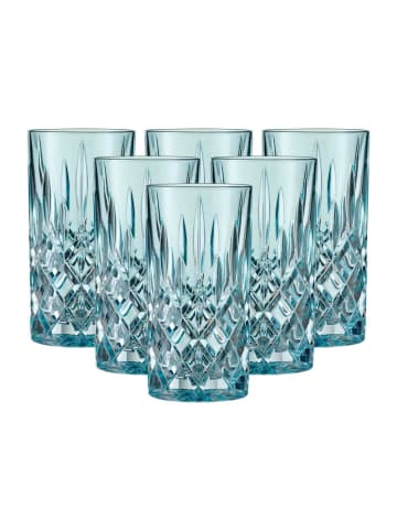 Nachtmann 6er Set Longdrinkgläser Noblesse Colors 395 ml in Aqua