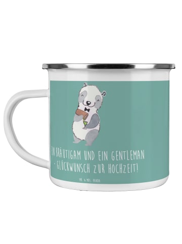 Mr. & Mrs. Panda Tasse Bräutigam Gentleman mit Spruch in Meeresbrise