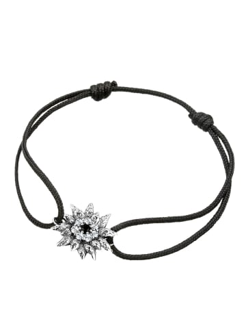 Elli Armband 925 Sterling Silber Edelweiss, Trachtenschmuck in Schwarz