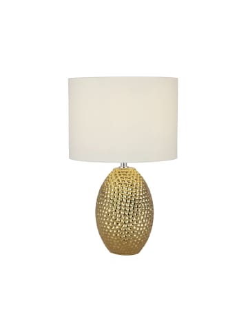 Licht-Erlebnisse Tischlampe (B)28 x (L)28 x (H)45 cm in Gold Creme-Weiß