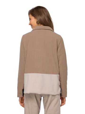 LAURASØN Sweatjacke in beige-grau