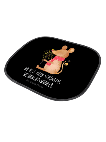 Mr. & Mrs. Panda Auto Sonnenblende Maus Weihnachten mit Spruch in Schwarz