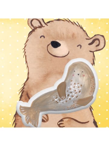 Mr. & Mrs. Panda Kissen Robbe Lachen ohne Spruch in Weiß