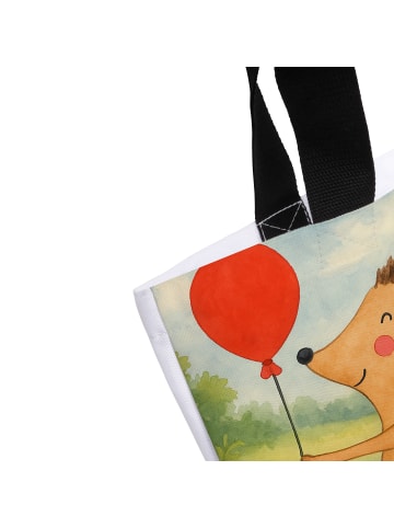 Mr. & Mrs. Panda Strandtasche Igel Luftballon Design mit Spruch in Weiß