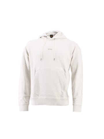 BOSS Kapuzensweatshirt mit Logo aus Bio-Baumwolle in Light beig