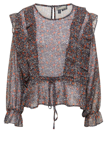 DreiMaster Damen Langarmbluse in Marine Mehrfarbig