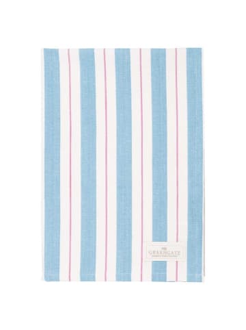 Greengate Geschirrtuch ELINOR PALE BLUE Blau mit Streifen
