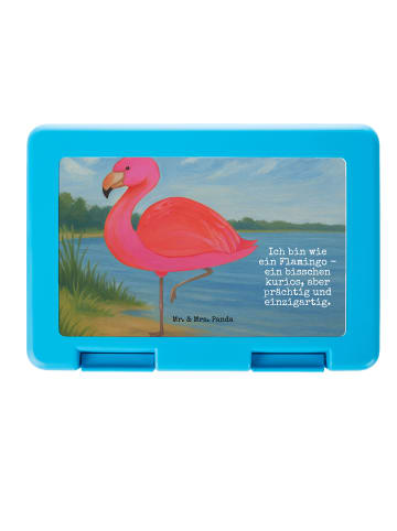 Mr. & Mrs. Panda Lunchbox Flamingo Classic Design mit Spruch in Weiß