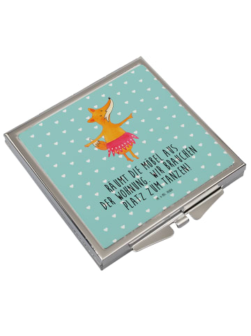 Mr. & Mrs. Panda Taschenspiegel Fuchs Ballerina mit Spruch in Türkis Pastell