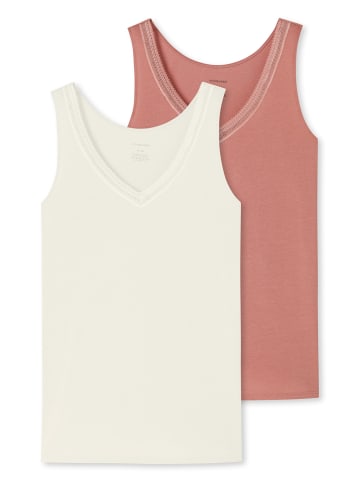 Schiesser Trägertop Cotton Lace in terracotta, beige