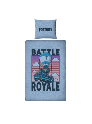Fortnite Bettwäsche-Set "Fortnite Battle Royale" in Blau/ Grau