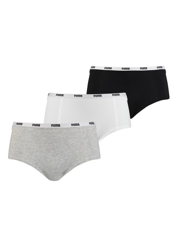 Puma Panty 3er Pack in Grau/Weiß/Schwarz