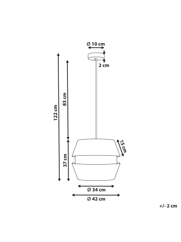 Beliani Pendelleuchten ATOYAC in Beige - (W) 42 x (H) 105 x (L) 42 cm