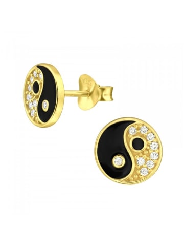 Alexander York Ohrstecker YIN YANG in Gold aus 925 Sterling Silber, 2-tlg.