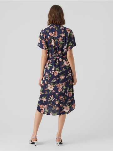 Vero Moda Leichtes Kurzärmliges Basic Midi Kleid VMBUMPY in Navy