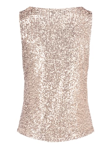 Vera Mont Pailletten-Top ohne Arm in Cream/Gold