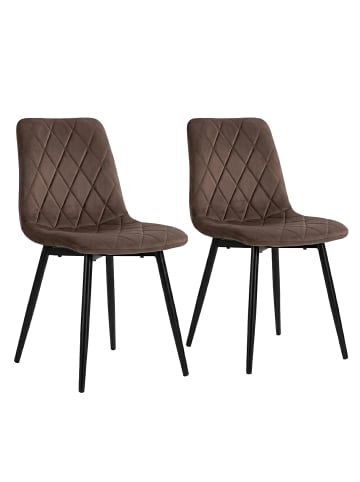 relaxdays 2 x Esszimmerstuhl in Braun - (B)43 x (H)86 x (T)53,5 cm