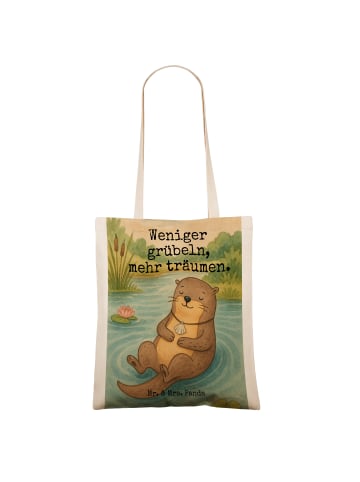 Mr. & Mrs. Panda Tote Bag Otter Muschel Design mit Spruch in Weiß