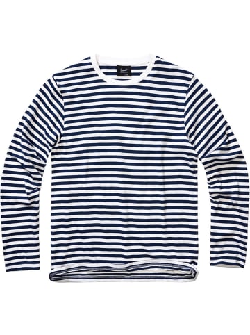 Brandit Longsleeve "Jerseyshirt Stripe Longsleeve" in Blau