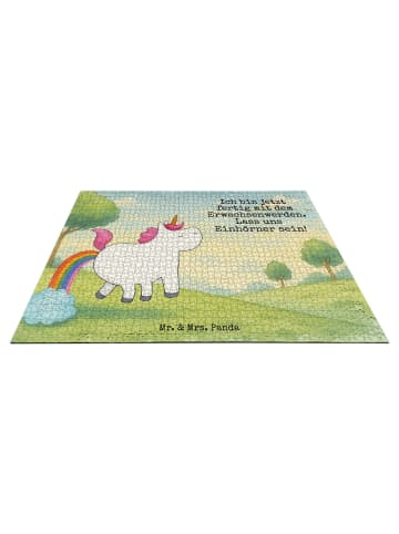 Mr. & Mrs. Panda Bildpuzzle Einhorn Pupsen Design mit Spruch in Weiß
