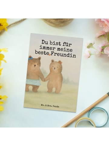 Mr. & Mrs. Panda Grußkarte Bär Freundin Design mit Spruch in Weiß