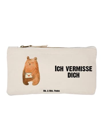 Mr. & Mrs. Panda Federtasche Bär Liebesbrief mit Spruch in Weiß