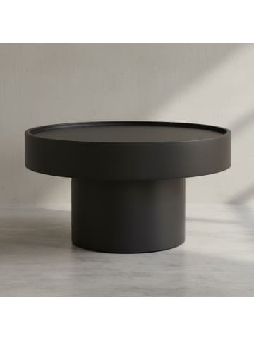 KADIMA DESIGN Couchtisch Schwarz, 60x60x36 cm Metall, Einzigartiges Pilz-Design