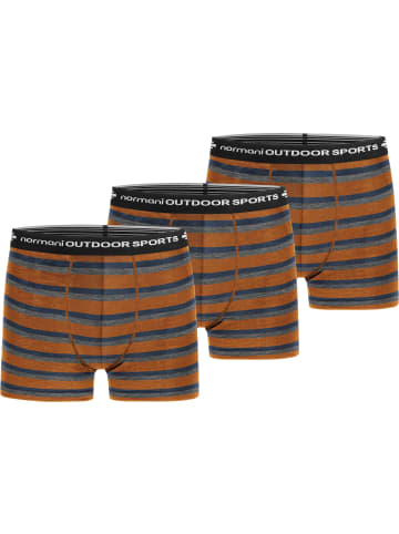 Normani Outdoor Sports 3er Pack Herren Merino Boxershorts Unterhose in Orange/Blau/Grau