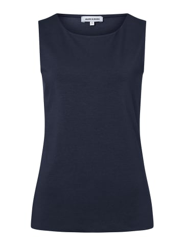 More & More Stretch-Basic-Top, Vorderteil gedoppelt in marine