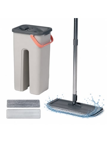 relaxdays Flachmopp-Set in Grau - 3 l