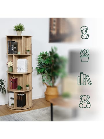 relaxdays Bücherregal in Natur - (H)137 x Ø 50 cm