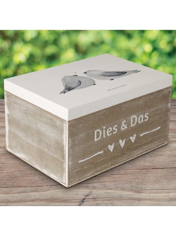 Mr. & Mrs. Panda Erinnerungsbox Tauben Liebe ohne Spruch in Weiß