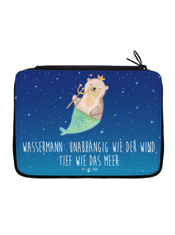 Mr. & Mrs. Panda Menschrmäppchen Wassermann Astrologie mit Spruch in Sternenhimmel Blau