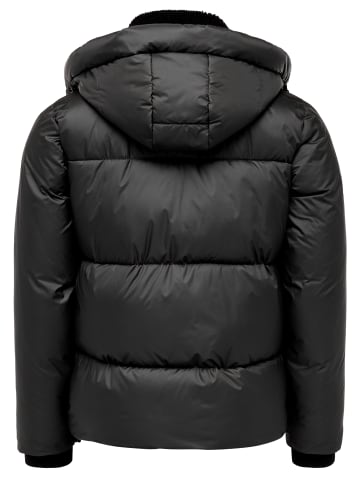 Humy Winterjacke mit Kapuze in Schwarz