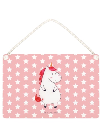 Mr. & Mrs. Panda Schild Einhorn Wut ohne Spruch in Rot Pastell