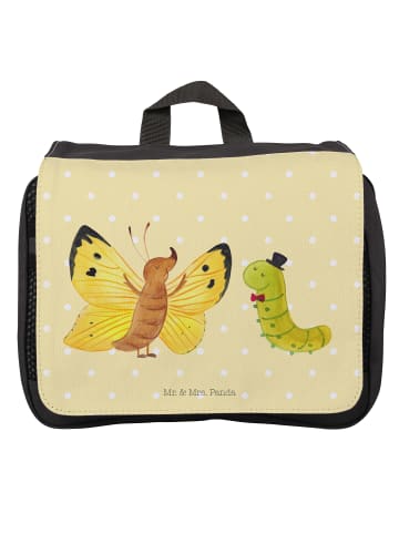 Mr. & Mrs. Panda Waschtasche Raupe Schmetterling ohne Spruch in Gelb Pastell