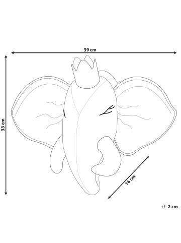 Beliani Wandobjekt TANTOR in Grau/Silber/Weiß - (W) 39 x (H) 33 x (L) 16 cm