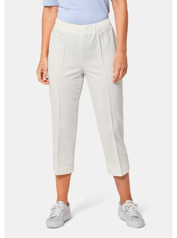 GOLDNER Kurzgröße: Trageangenehme 7/8-Rippenhose in cremeweiß