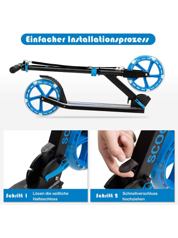 COSTWAY Roller mit 2 LED Rädern ab 10 Jahre in Blau