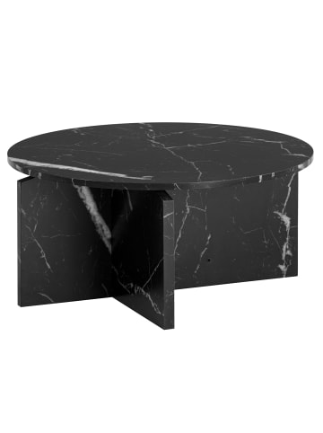 KADIMA DESIGN Couchtisch 70x70x33 cm Sofatisch in Marmor-Optik Modern, in Schwarz