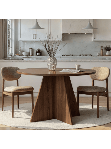 CALICOSY Esstisch ARIA in Nussbaum - (W) 120 x (H) 75 x (L) 120 cm