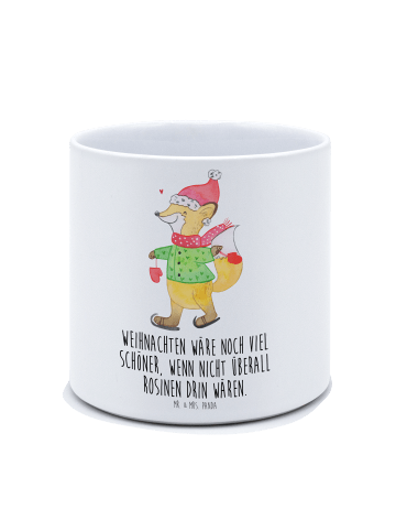 Mr. & Mrs. Panda XL Blumentopf Fuchs  Schlittschuhe mit Spruch in Weiß