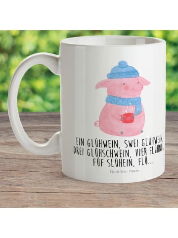 Mr. & Mrs. Panda Kaffeetasse Schweinchen Glühwein mit Spruch in Weiß